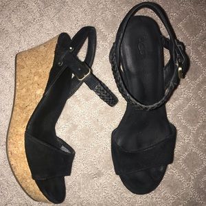 UGG black wedges
